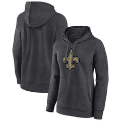 New Orleans Saints Women's Primary Logo Pullover Hoodie Charcoal - NFL