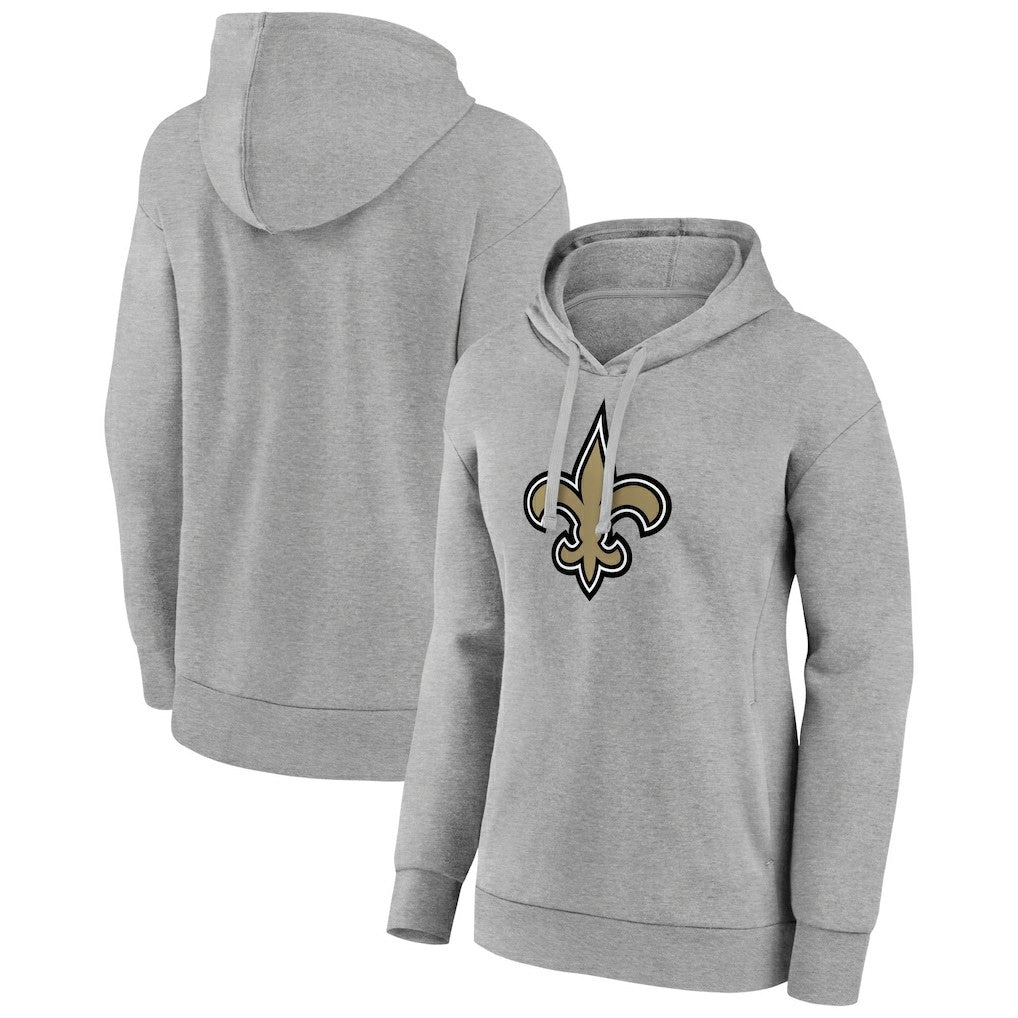 New Orleans Saints Women's Primary Logo Pullover Hoodie Gray - NFL