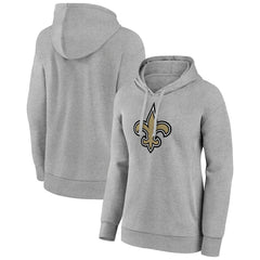 New Orleans Saints Women's Primary Logo Pullover Hoodie Gray - NFL