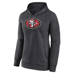 San Francisco 49ers Women's Primary Logo Pullover Hoodie Charcoal - NFL
