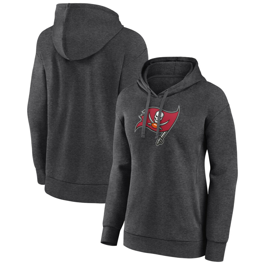 Tampa Bay Buccaneers Women's Primary Logo Pullover Hoodie Charcoal - NFL