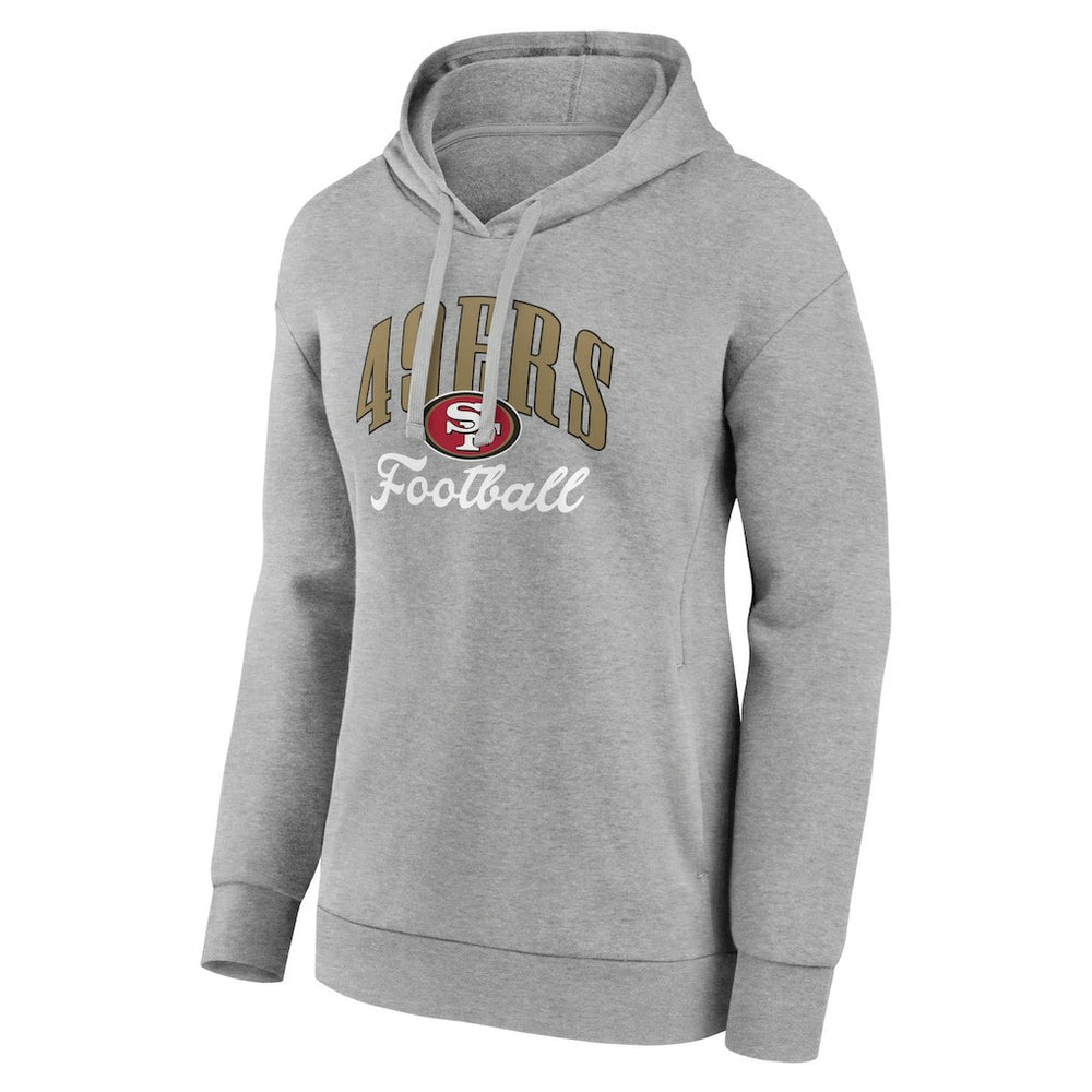 San Francisco 49ers Women's Victory Script Pullover Hoodie Gray - NFL