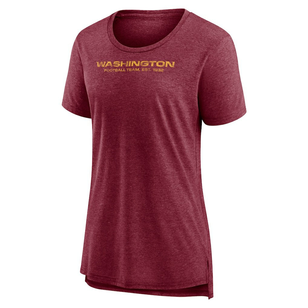 Washington Commanders Women's Throwback Team Logo Tri-Blend T-Shirt Heather Burgundy - NFL