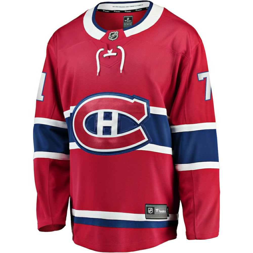Jake Evans Montreal Canadiens Fanatics Home Breakaway Player Jersey - Red | NHL Jerseys