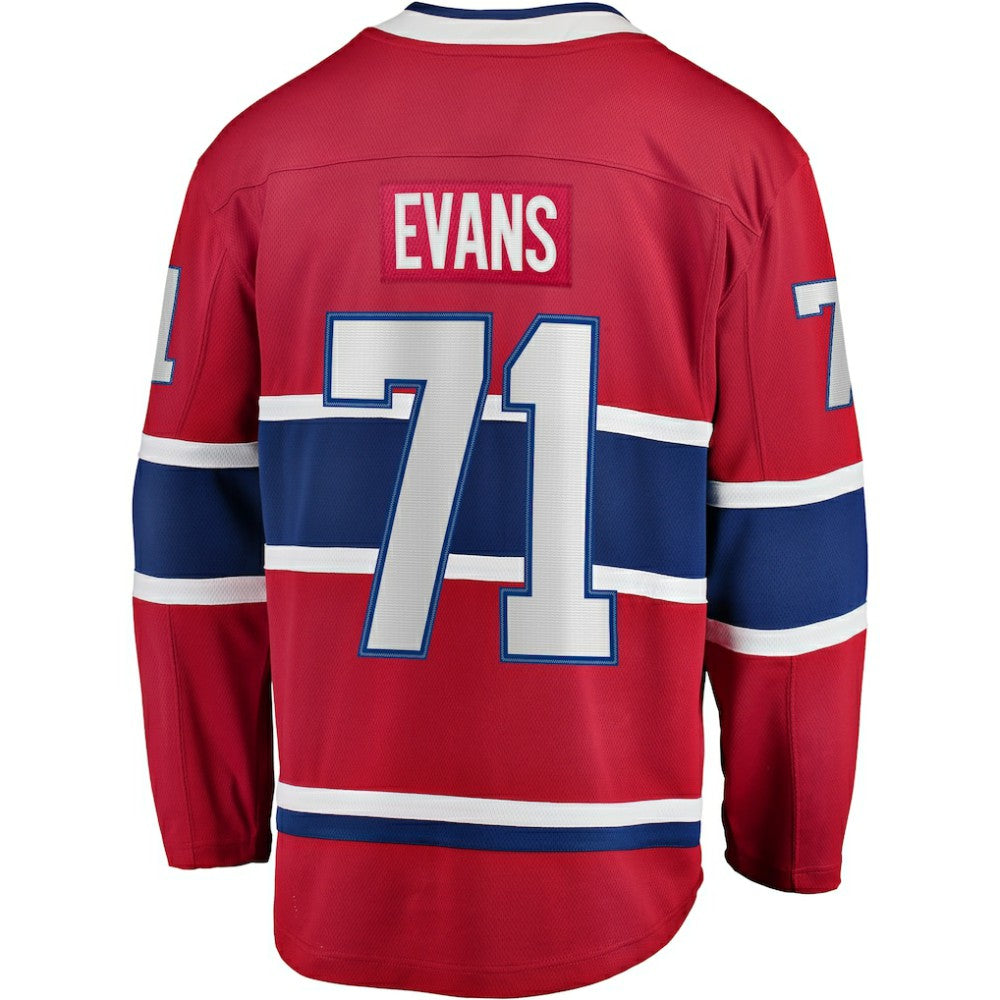 Jake Evans Montreal Canadiens Fanatics Home Breakaway Player Jersey - Red | NHL Jerseys