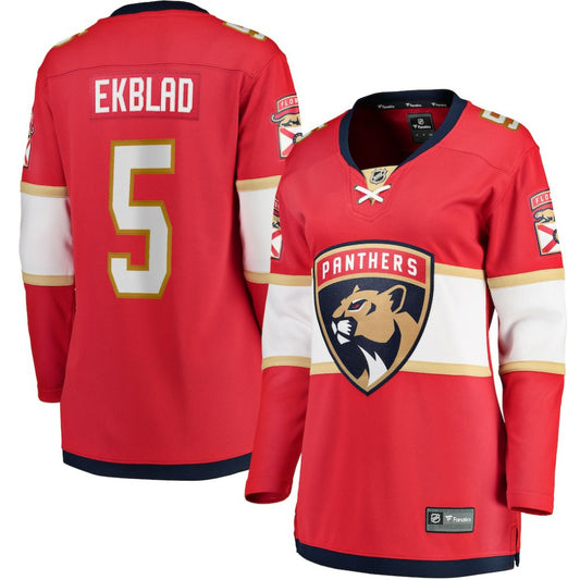 Aaron Ekblad Florida Panthers Fanatics Women's Home Team Breakaway Player Jersey - Red | NHL Jerseys