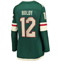 Matthew Boldy Minnesota Wild - Fanatics Women's Home Breakaway Player Jersey Green