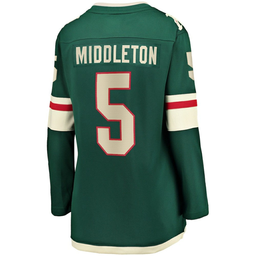 Jake Middleton Minnesota Wild - Fanatics Women's Home Breakaway Player Jersey Green