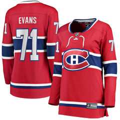 Jake Evans Montreal Canadiens - Fanatics Women's Home Breakaway Player Jersey Red