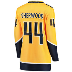 Kiefer Sherwood Nashville Predators - Fanatics Women's Home Breakaway Player Jersey Gold