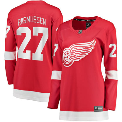 Michael Rasmussen Detroit Red Wings Fanatics Women's Home Breakaway Player Jersey - Red | NHL Jerseys