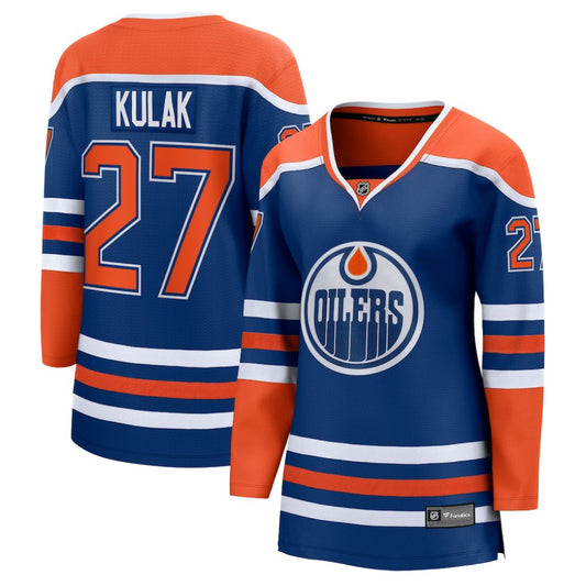 Brett Kulak Edmonton Oilers Fanatics Women's Home Breakaway Player Jersey - Royal | NHL Jerseys