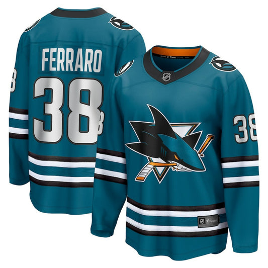 Mario Ferraro San Jose Sharks Fanatics Home Breakaway Player Jersey - Teal | NHL Jerseys