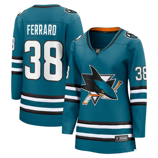 Mario Ferraro San Jose Sharks Fanatics Women's Home Breakaway Player Jersey - Teal | NHL Jerseys