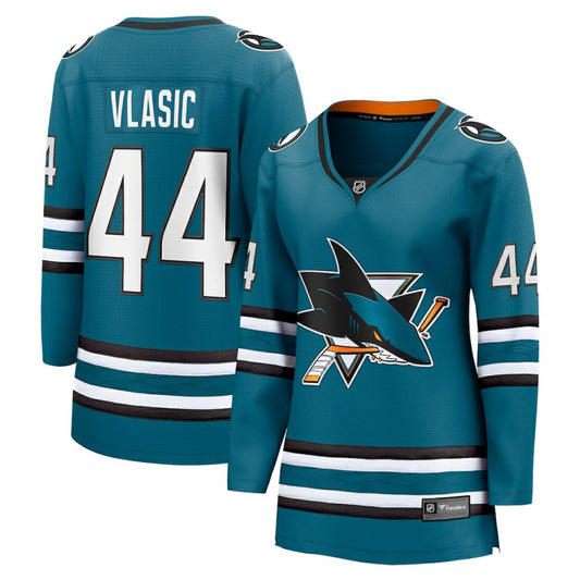 Marc-Edouard Vlasic San Jose Sharks Fanatics Women's Home Breakaway Player Jersey - Teal | NHL Jerseys