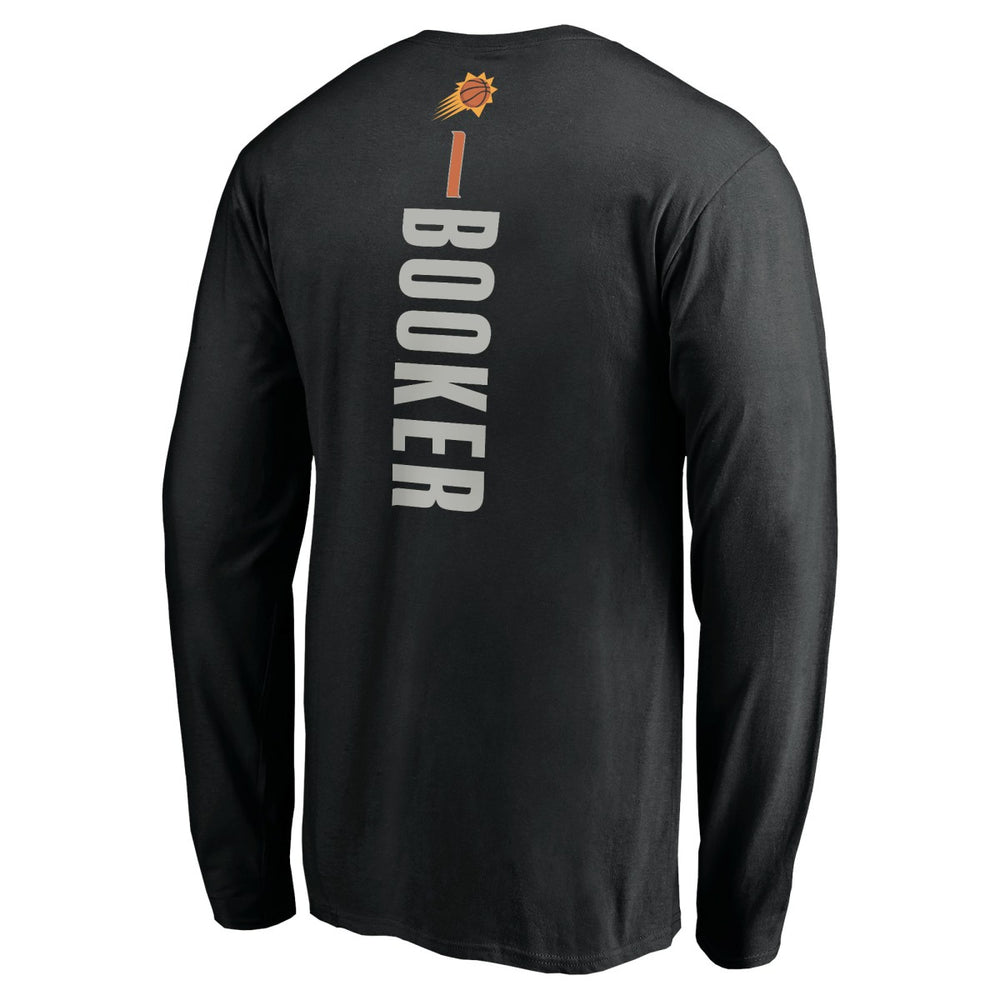 NBA - Devin Booker Phoenix Suns Playmaker Name & Number Long Sleeve T-Shirt - Black