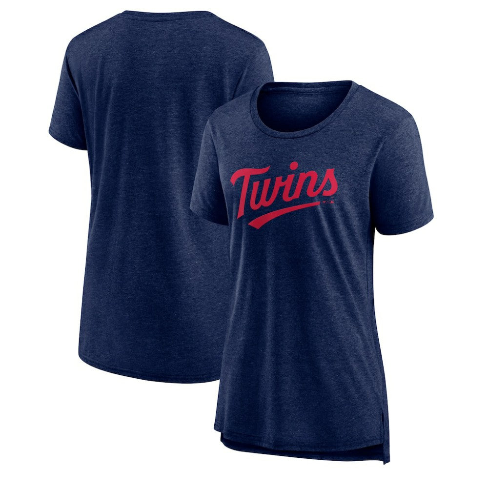 Minnesota Twins Women's Official Wordmark Tri-Blend T-Shirt On Sale