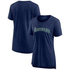 Seattle Mariners Women's Official Wordmark Tri-Blend T-Shirt Lifestyle