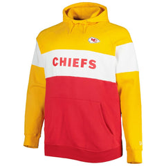 Kansas City Chiefs New Era Big & Tall Current Colorblock Raglan Fleece Pullover Hoodie Red/Gold - NFL