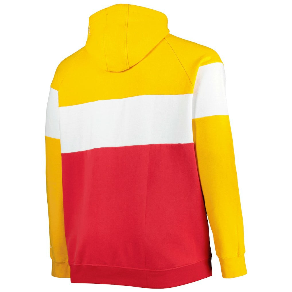 Kansas City Chiefs New Era Big & Tall Current Colorblock Raglan Fleece Pullover Hoodie Red/Gold - NFL