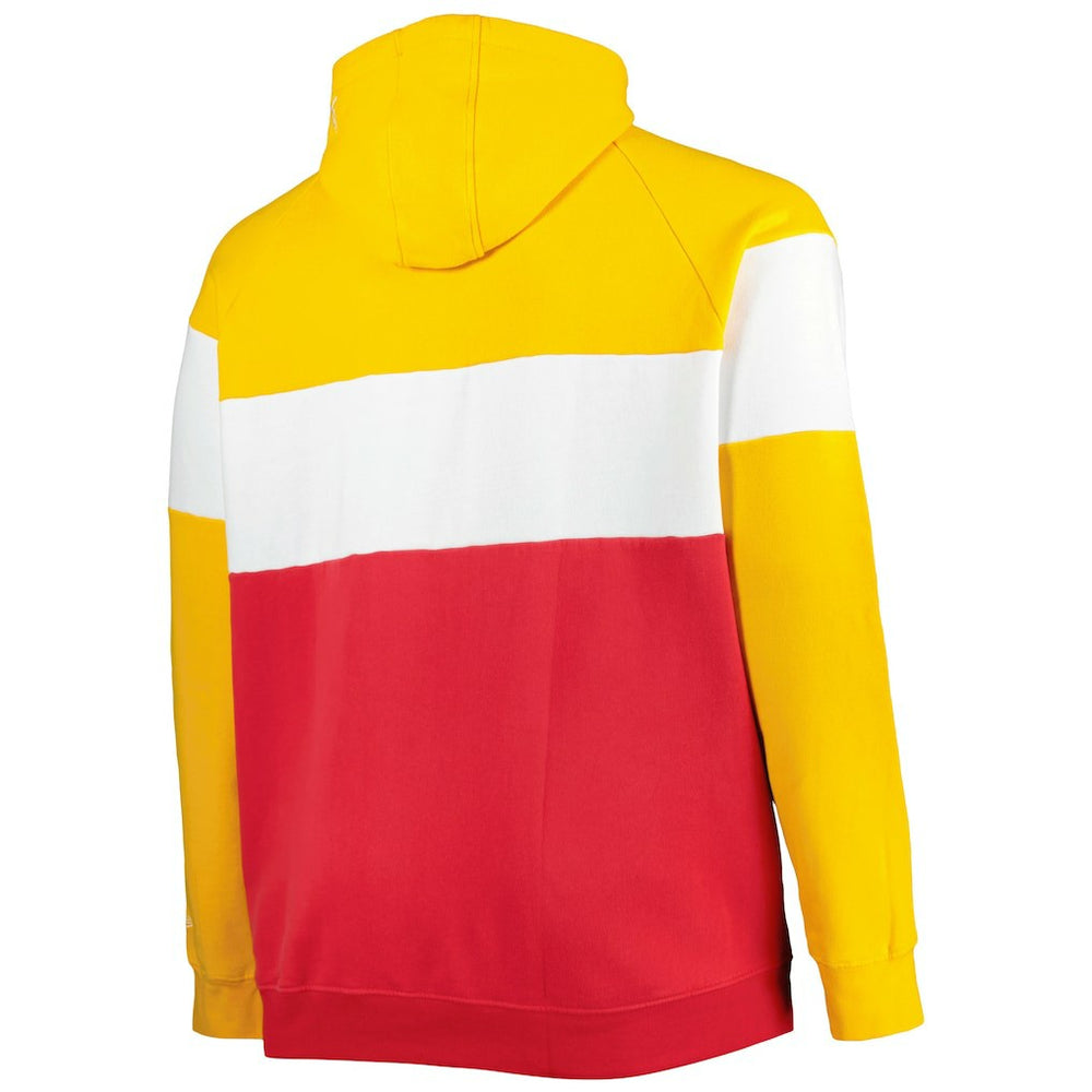 Kansas City Chiefs New Era Big & Tall Current Colorblock Raglan Fleece Pullover Hoodie Red/Gold - NFL
