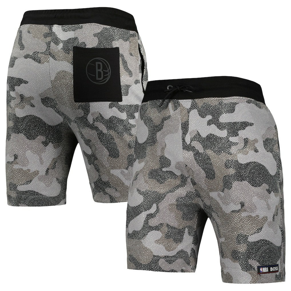 NBA - Brooklyn Nets NBA x Hugo Boss Slam Camo Shorts - Black