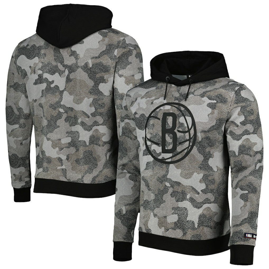 NBA - Brooklyn Nets Hugo Boss Camo Pullover Hoodie - Black