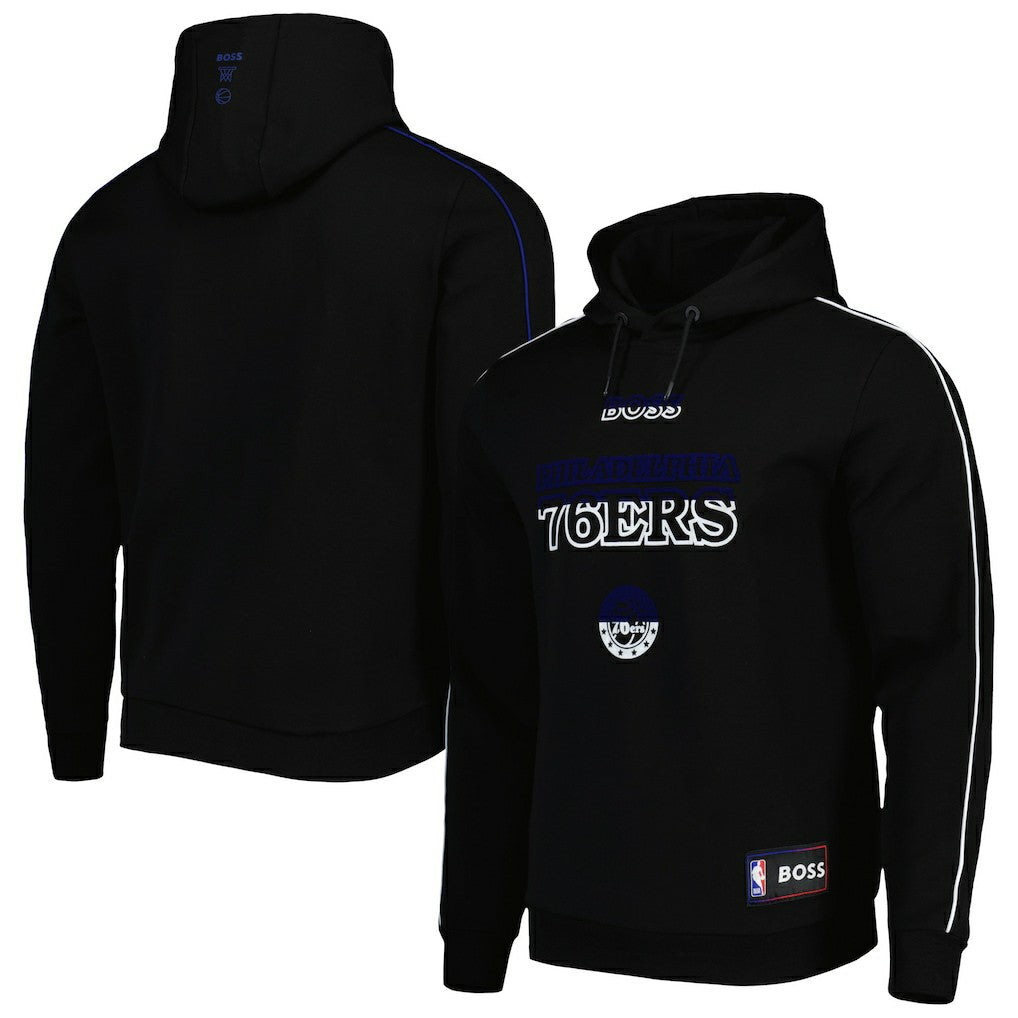 NBA - Philadelphia 76ers NBA x Hugo Boss Team Bounce Tri-Blend Pullover Hoodie - Black