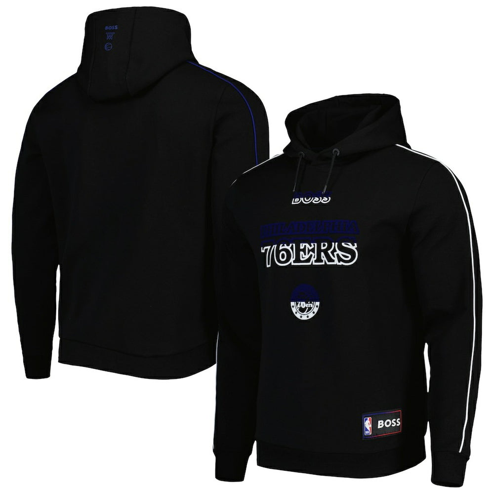 NBA - Philadelphia 76ers NBA x Hugo Boss Team Bounce Tri-Blend Pullover Hoodie - Black