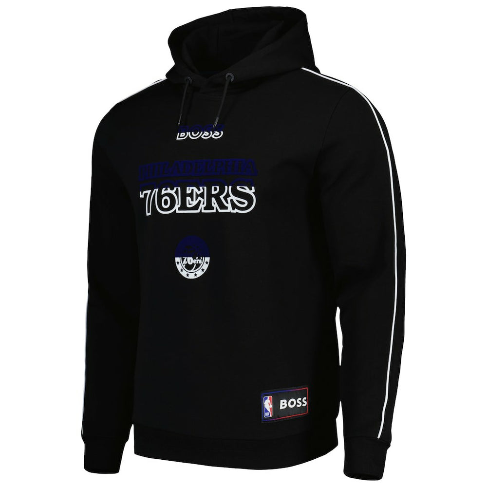NBA - Philadelphia 76ers NBA x Hugo Boss Team Bounce Tri-Blend Pullover Hoodie - Black
