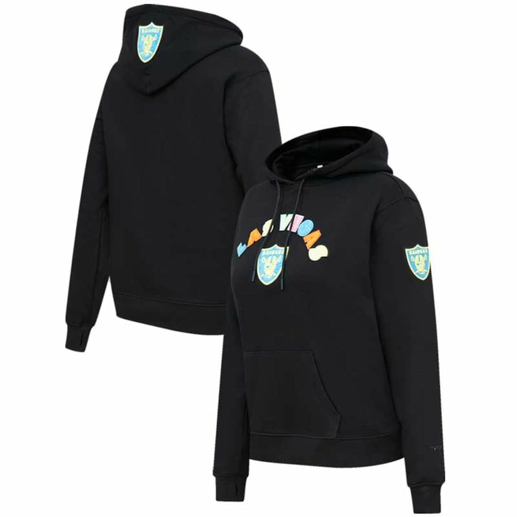 Las Vegas Raiders Pro Standard Women's Neon Fleece Pullover Hoodie Black - NFL
