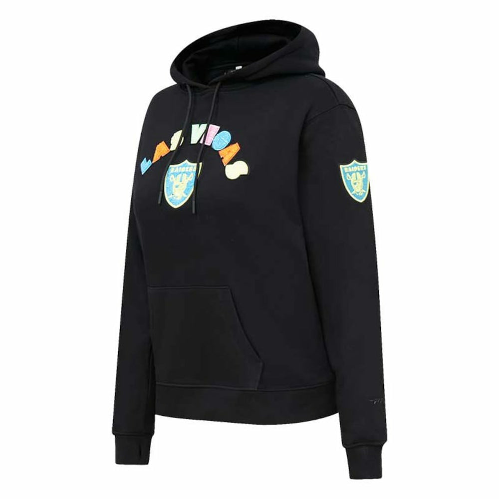 Las Vegas Raiders Pro Standard Women's Neon Fleece Pullover Hoodie Black - NFL