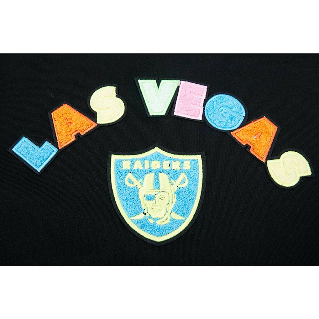 Las Vegas Raiders Pro Standard Women's Neon Fleece Pullover Hoodie Black - NFL