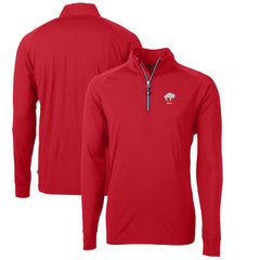 Buffalo Bills Cutter & Buck Adapt Eco Knit Stretch Recycled Big & Tall Quarter-Zip Throwback Pullover Top Red - NFL