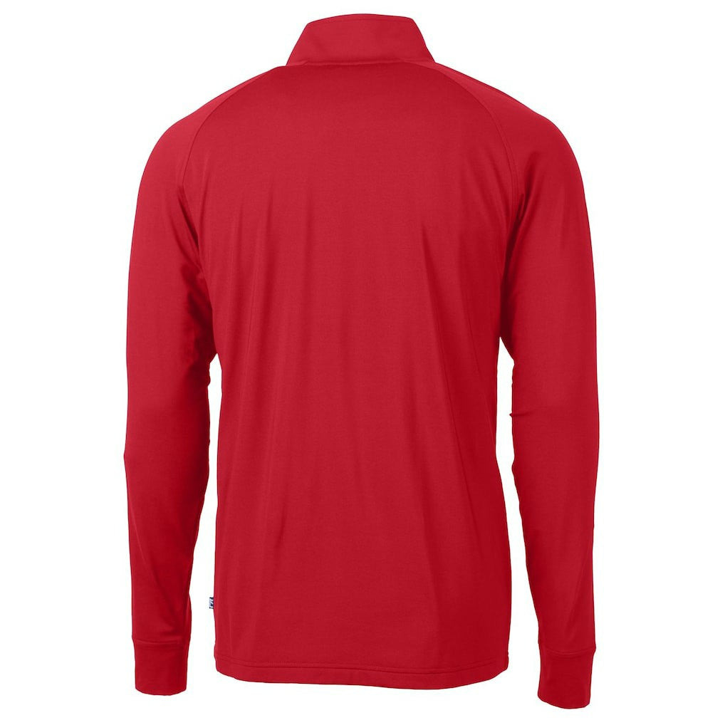 Buffalo Bills Cutter & Buck Adapt Eco Knit Stretch Recycled Big & Tall Quarter-Zip Throwback Pullover Top Red - NFL