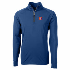 Denver Broncos Cutter & Buck Adapt Eco Knit Stretch Recycled Big & Tall Quarter-Zip Throwback Pullover Top Royal - NFL
