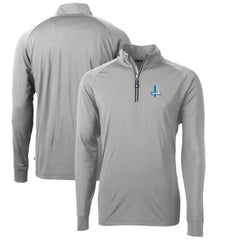Detroit Lions Cutter & Buck Adapt Eco Knit Stretch Recycled Big & Tall Quarter-Zip Throwback Pullover Top Gray - NFL