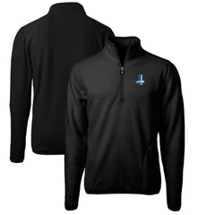Detroit Lions Cutter & Buck Cascade Eco Sherpa Fleece Big & Tall Quarter-Zip Throwback Jacket Black - NFL