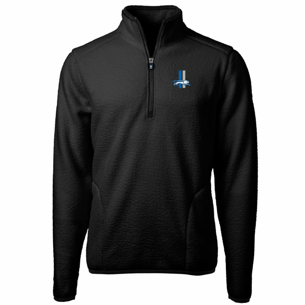 Detroit Lions Cutter & Buck Cascade Eco Sherpa Fleece Big & Tall Quarter-Zip Throwback Jacket Black - NFL