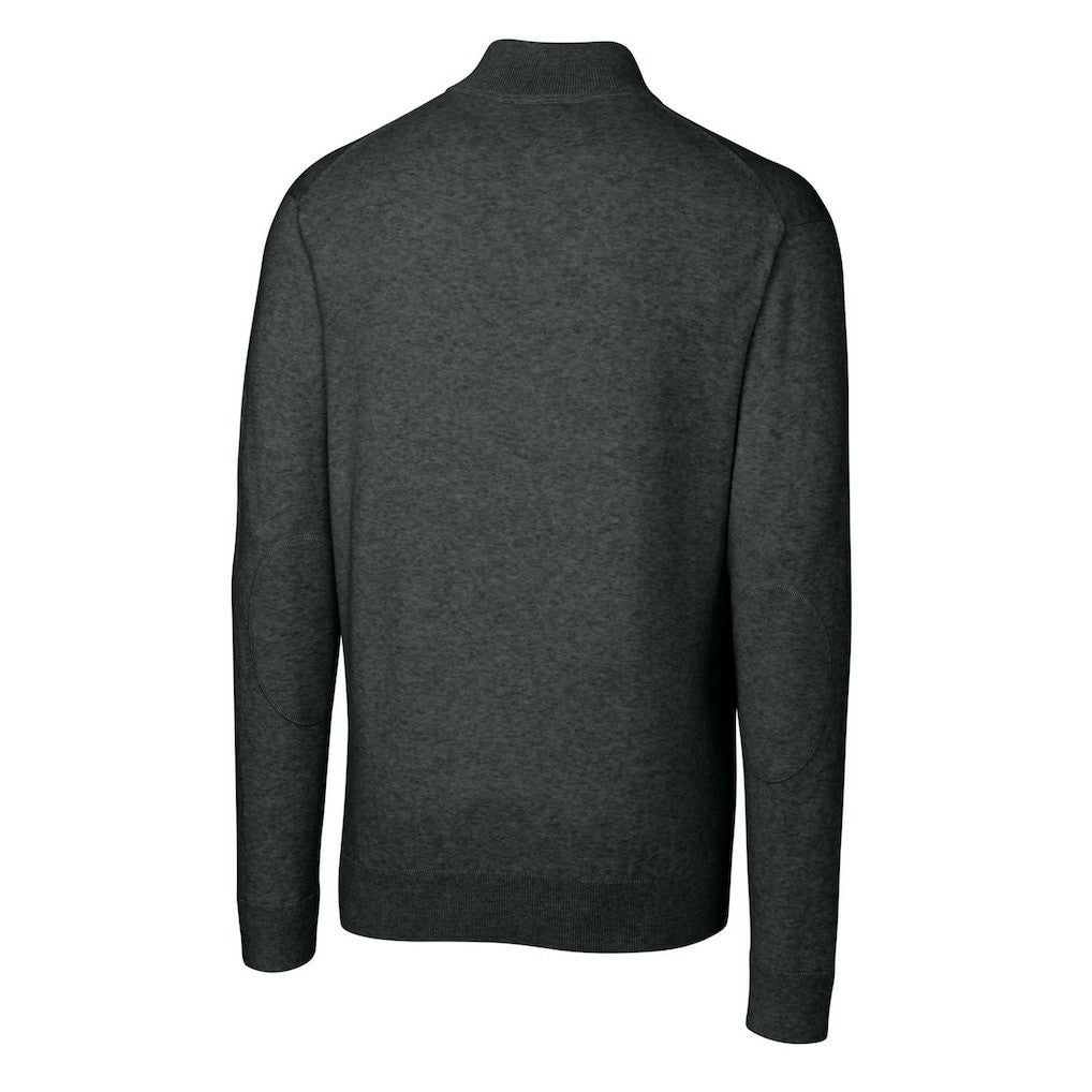 Miami Dolphins Cutter & Buck Throwback Logo Lakemont Tri-Blend Big & Tall Quarter-Zip Pullover Sweater Heather Charcoal - NFL