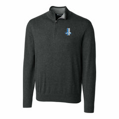 Detroit Lions Cutter & Buck Throwback Logo Lakemont Tri-Blend Big & Tall Quarter-Zip Pullover Sweater Heather Charcoal - NFL