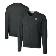New York Giants Cutter & Buck Throwback Logo Lakemont Tri-Blend Big & Tall V-Neck Pullover Sweater Heather Charcoal - NFL