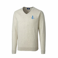 Detroit Lions Cutter & Buck Throwback Logo Lakemont Tri-Blend Big & Tall V-Neck Pullover Sweater Oatmeal - NFL