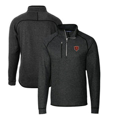 Chicago Bears Cutter & Buck Mainsail Sweater-Knit Big & Tall Half-Zip Pullover Jacket Heather Charcoal - NFL