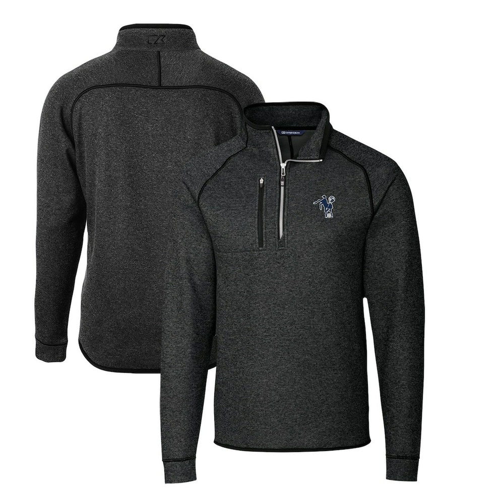 Indianapolis Colts Cutter & Buck Mainsail Sweater-Knit Big & Tall Half-Zip Pullover Jacket Heather Charcoal - NFL