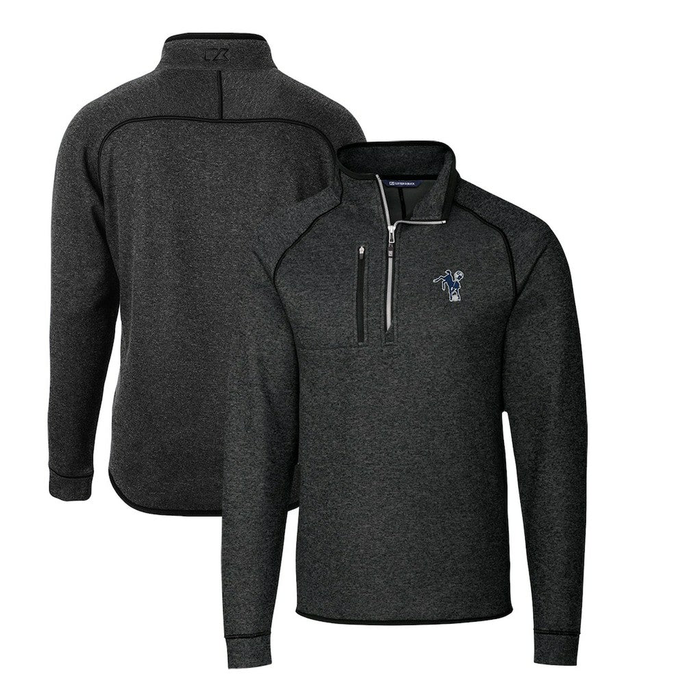 Indianapolis Colts Cutter & Buck Mainsail Sweater-Knit Big & Tall Half-Zip Pullover Jacket Heather Charcoal - NFL