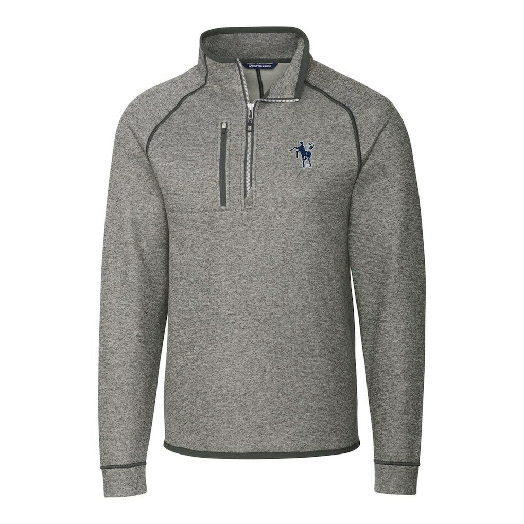 Indianapolis Colts Cutter & Buck Mainsail Sweater-Knit Big & Tall Half-Zip Pullover Jacket Heather Gray - NFL