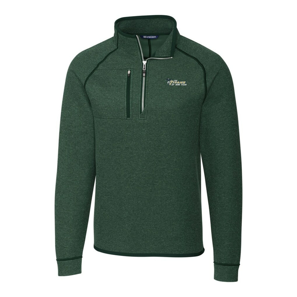 New York Jets Cutter & Buck Mainsail Sweater-Knit Big & Tall Half-Zip Pullover Jacket Heather Green - NFL