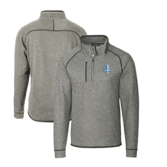 Detroit Lions Cutter & Buck Mainsail Sweater-Knit Big & Tall Half-Zip Pullover Jacket Heather Gray - NFL