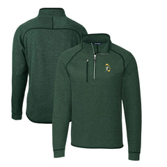 Green Bay Packers Cutter & Buck Mainsail Sweater-Knit Big & Tall Half-Zip Pullover Jacket Heather Green - NFL